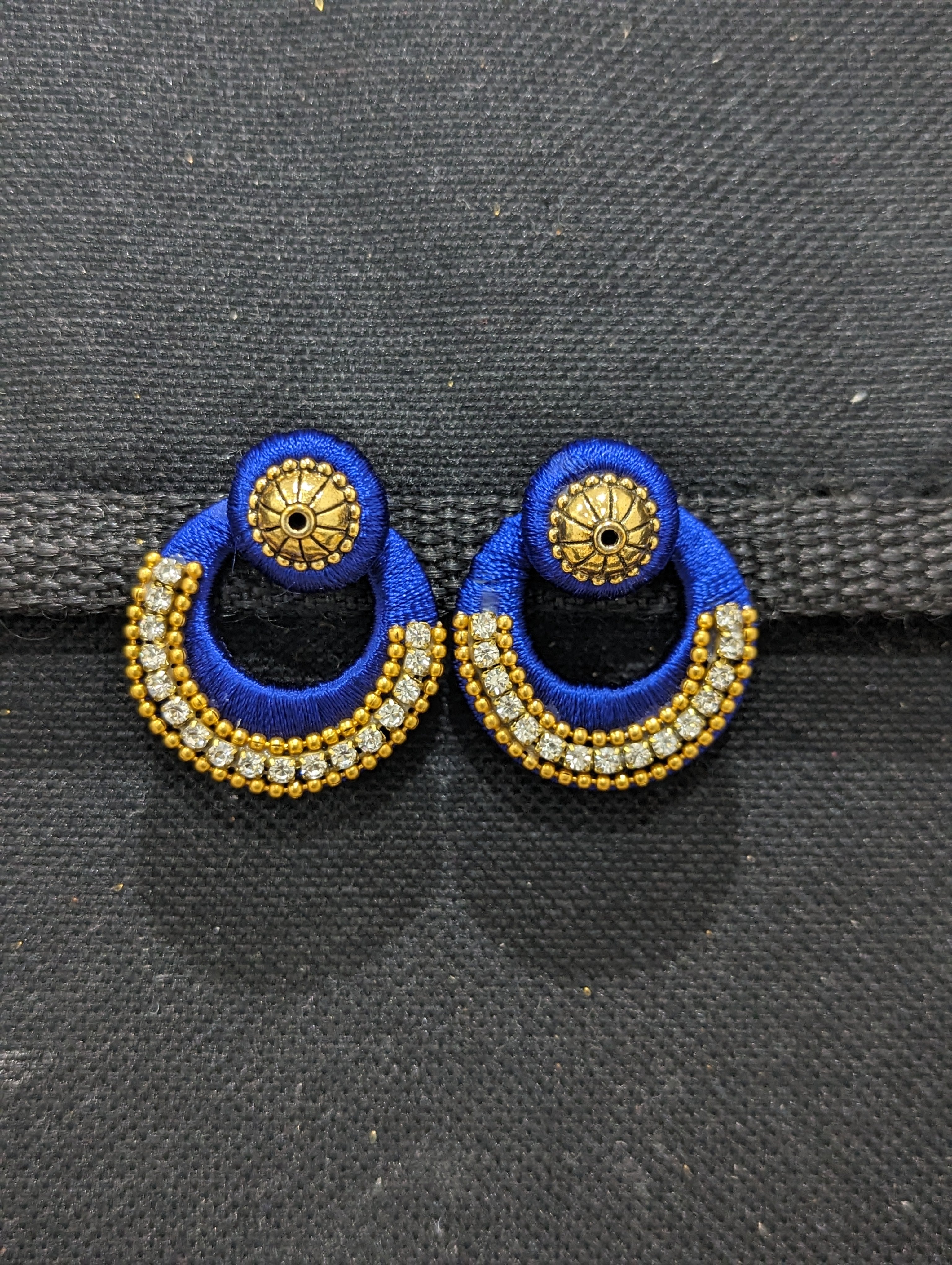 Kundan Studded White Chandbali Earrings 519JW14