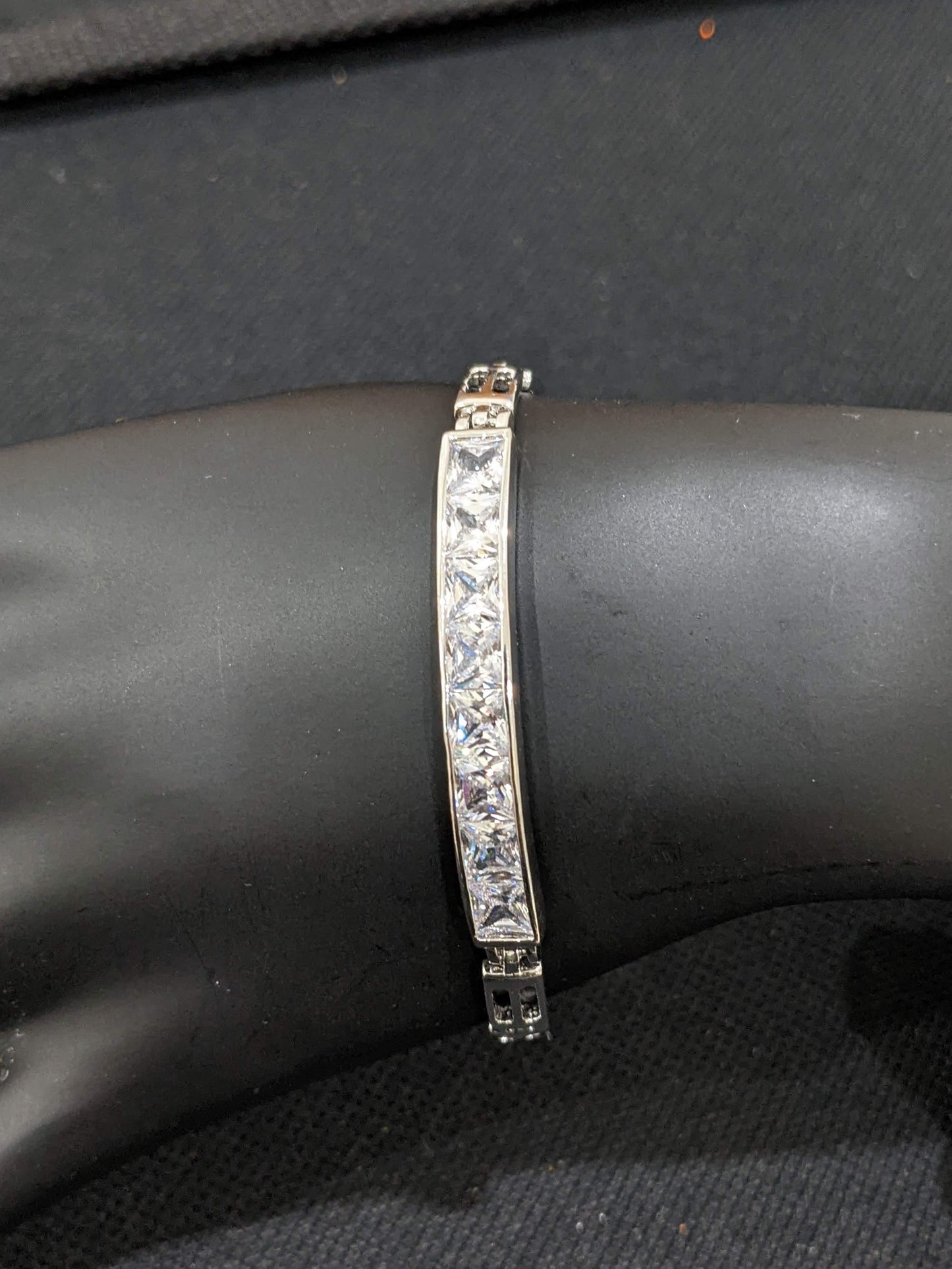 Rectangle center white CZ stone Bracelet – Simpliful Jewelry