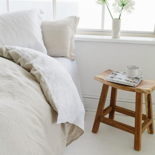 Duvet Set White Natural Linen By Bedtonic Cranmore Home