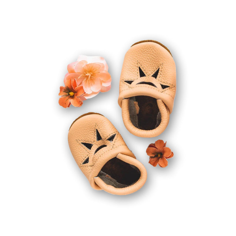 peach baby shoes