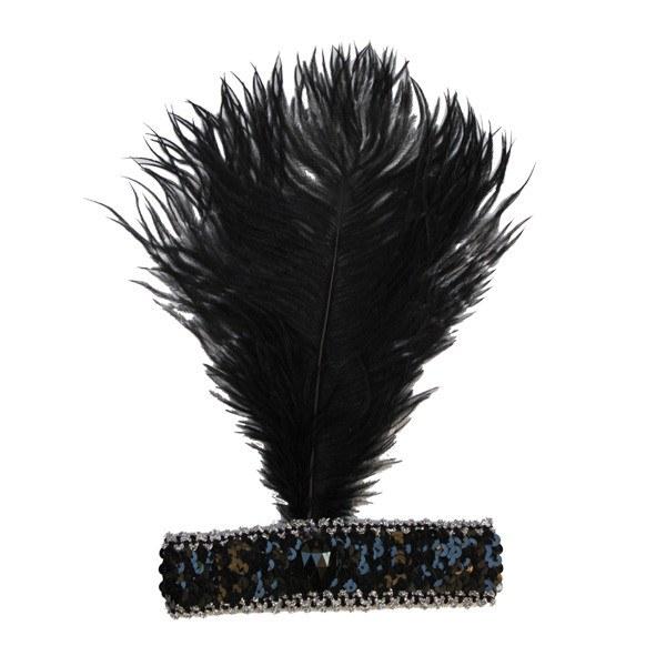 Burlesque Flapper Headband - Black Feather – Simply Party Supplies