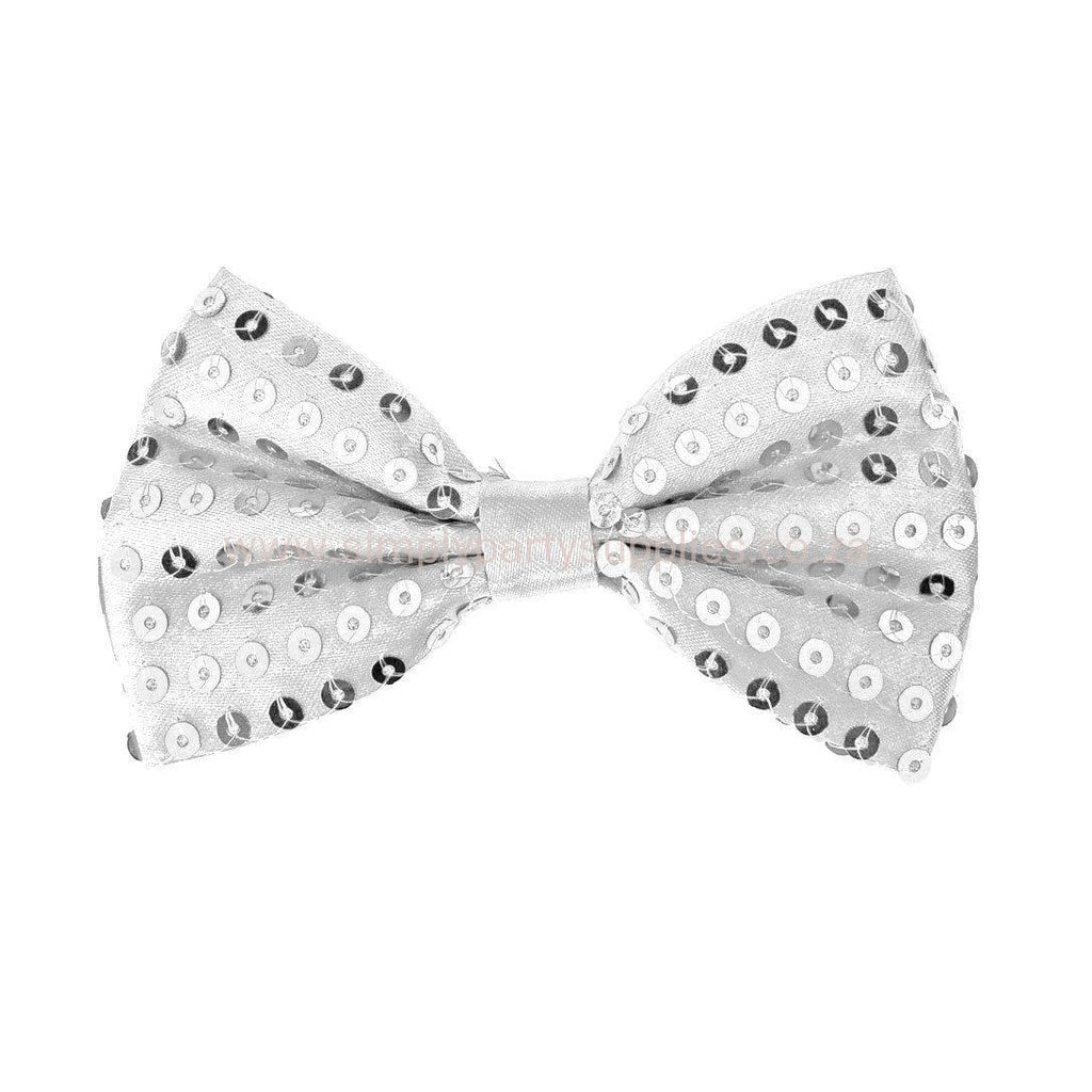 Buy Sequin Bow Tie - Silver at Simply Party Supplies for only R 25.00