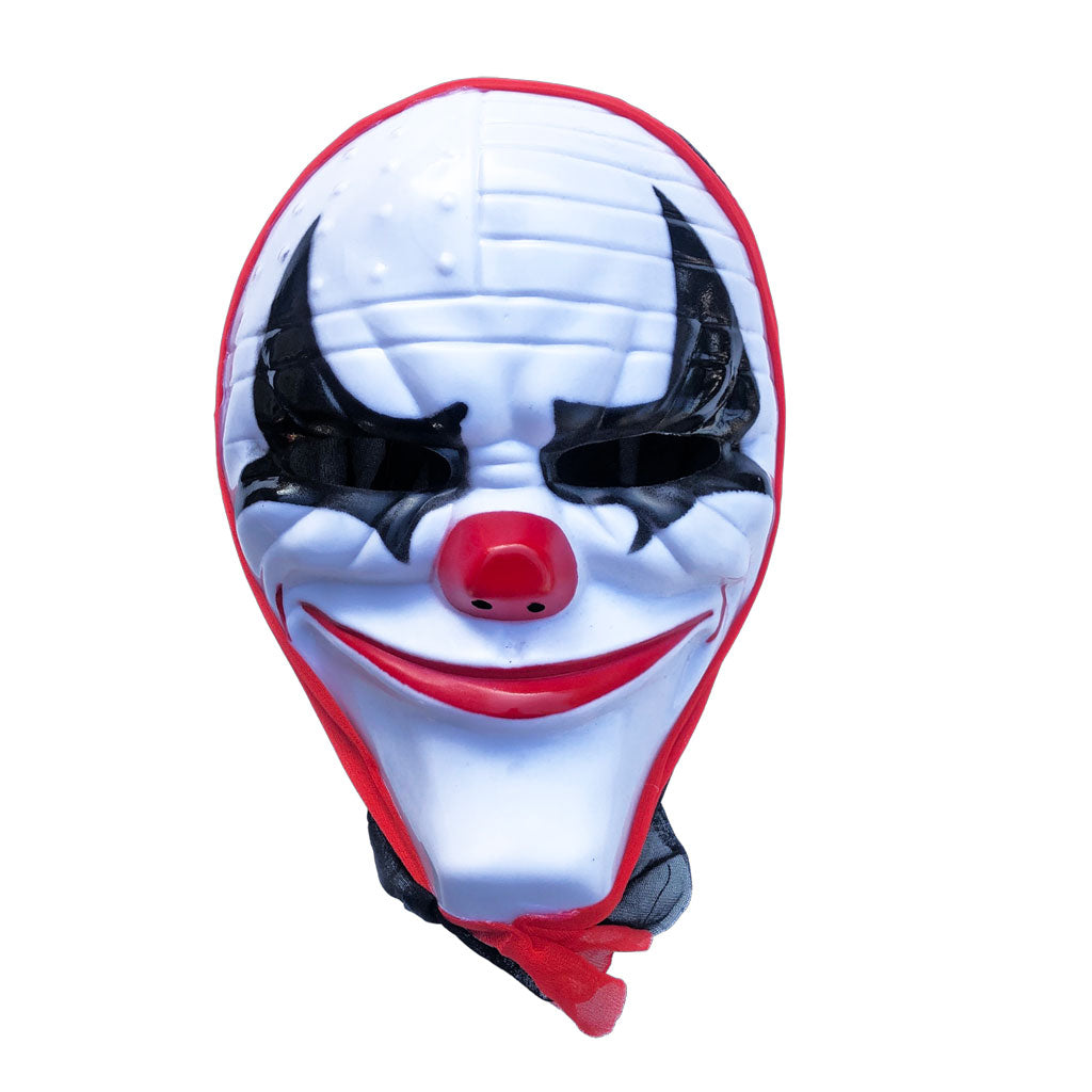 Scary Clown Halloween Mask With Black Head Cover – Simply Party Supplies