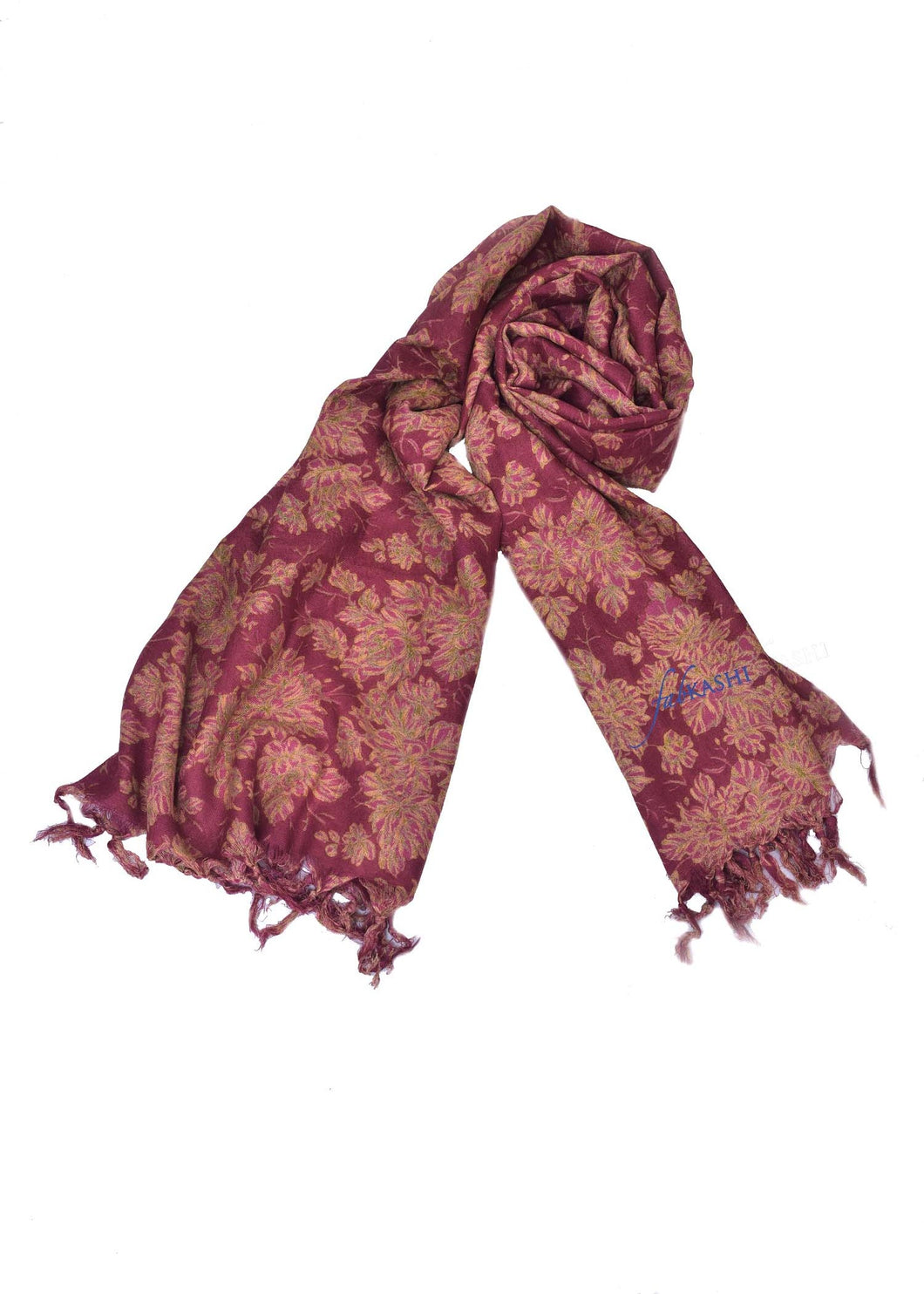 burgundy floral scarf