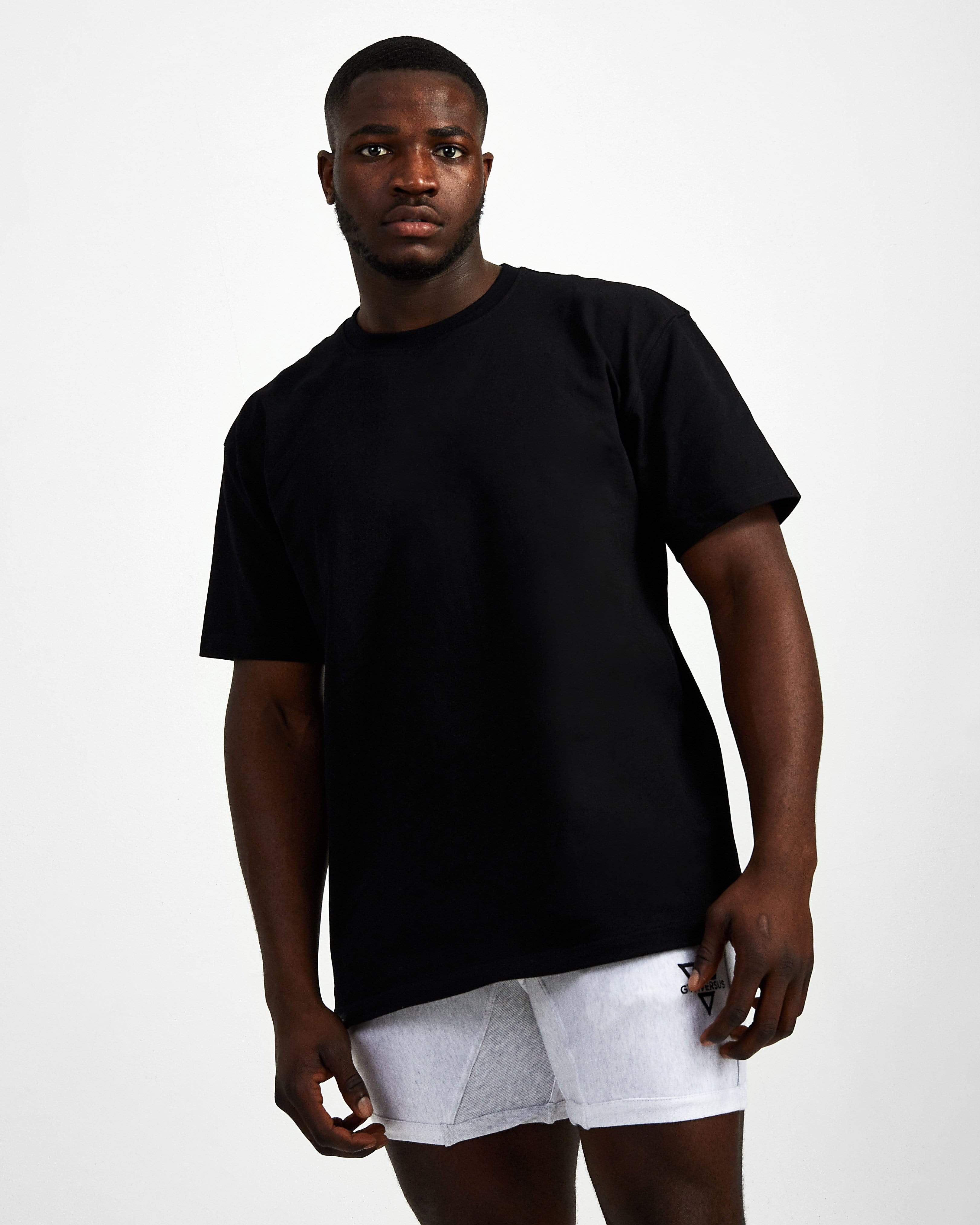 Exericse Blank Superset Oversized Cotton Tee - Black - GYMVERSUS