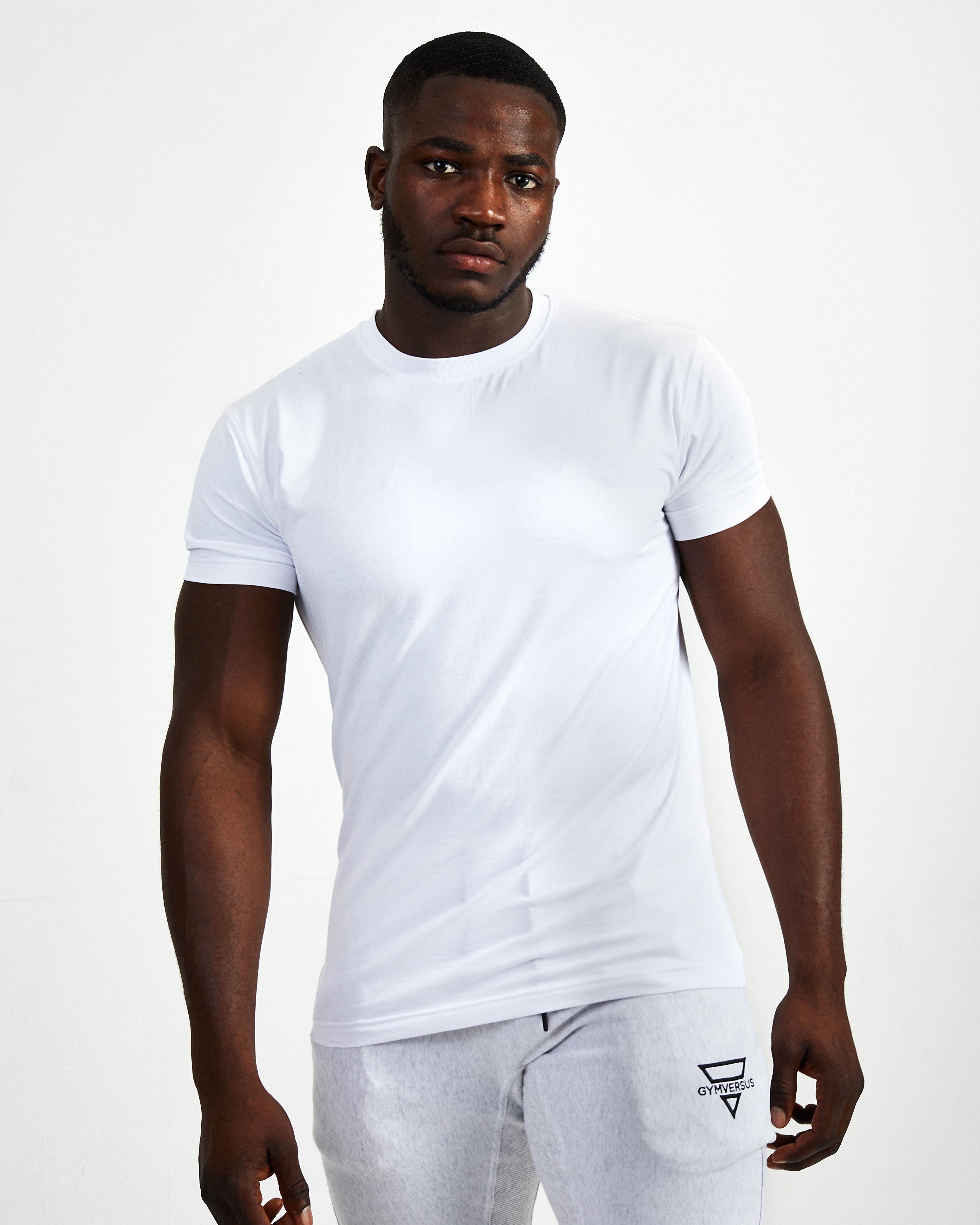 Blank Starter Crew Neck Tee - White - GYMVERSUS