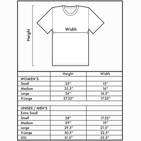Coloradical - Shirt Size Chart