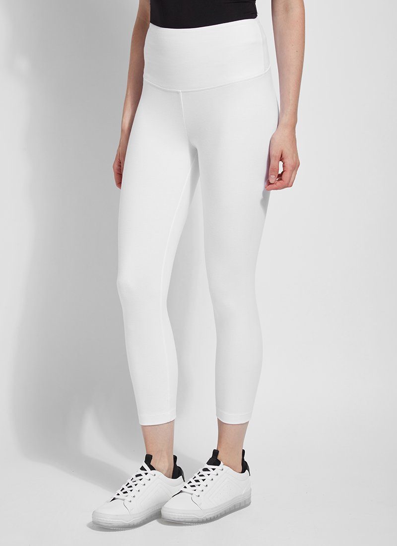 Flattering Cotton Crop Legging, White | Statement Boutique