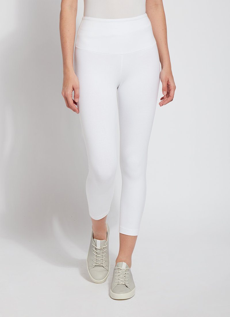 Flattering Cotton Crop Legging, White | Statement Boutique