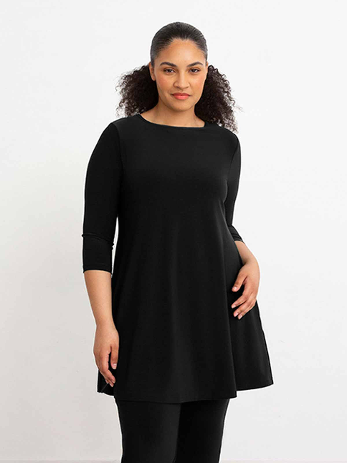 Sympli - Nu Ideal Tunic 3/4 Sleeve - Black - Statement Boutique