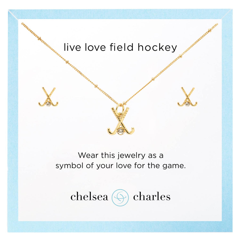 CC Sport Silver Field Hockey Earrings by Chelsea Charles