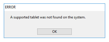 wacom error a supported tablet was not found