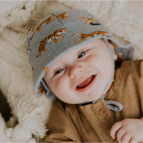 Bedhead Hats Legionnaire baby hat with tiger print