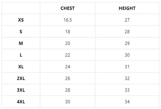 Sizing Chart — Feminist Apparel