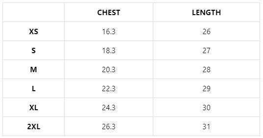 Sizing Chart — Feminist Apparel