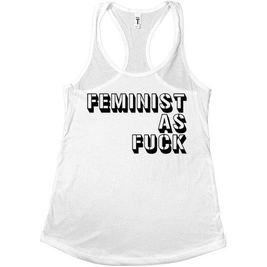 Feminist As Fuck Stencil -- Women's Tanktop — Feminist Apparel