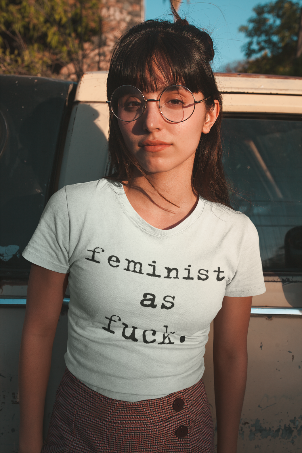 Feminist As Fuck Typewriter Womens T Shirt — Feminist Apparel 