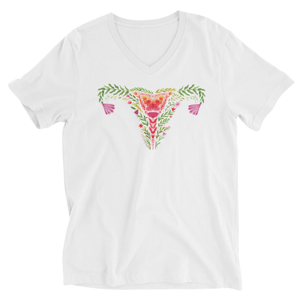 Uterus Watercolor Flowers -- Unisex T-Shirt