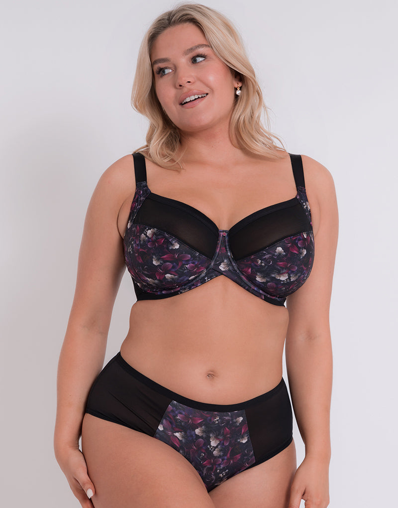 curvy kate wonder fully full cup bra black floral