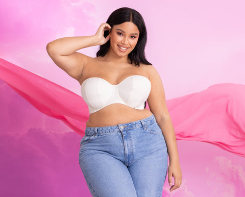Luxe Strapless Bra in Ivory Pearl By Curvy Kate