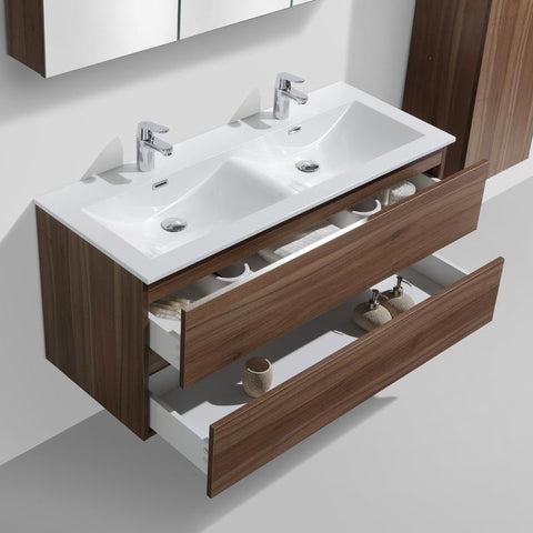 Exemple de Meuble salle de bain design double vasque