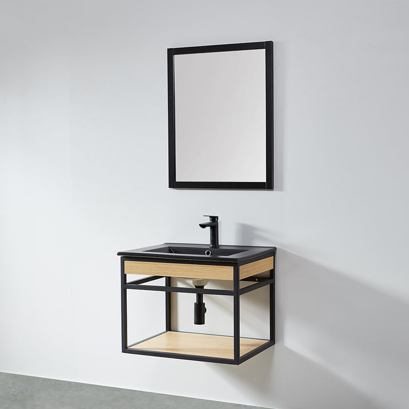 Miroir rectangulaire NEO 56x70cm avec cadre noir mat - Le Monde du Bain