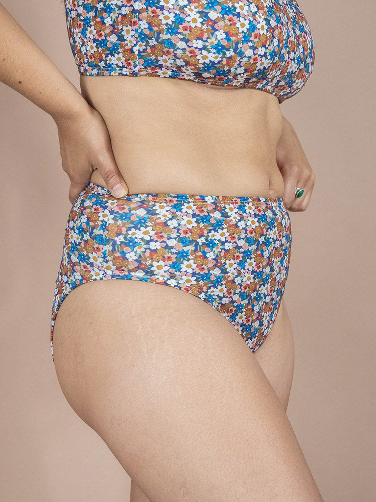 Mimigo Women Two Piece Swimsuits High Waisted Bikini Teen Ruffle Tummy  Control Bottoms Halter Bathing Floral Suits