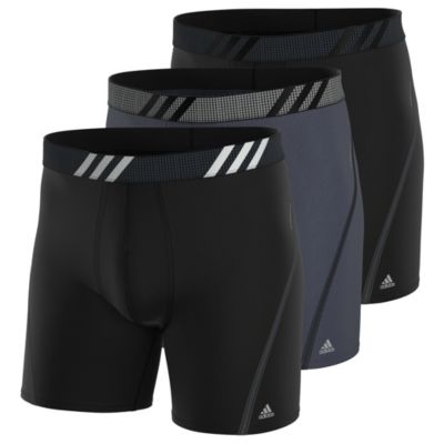 adidas Men's Stretch Cotton 3-Pack Long Boxer Brief Small Onix/Black Black/ Onix Grey/Black