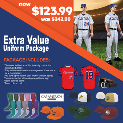 Save On Custom Baseball Uniform Packages For Your Team