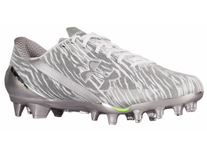 white and silver under armour highlight cleats