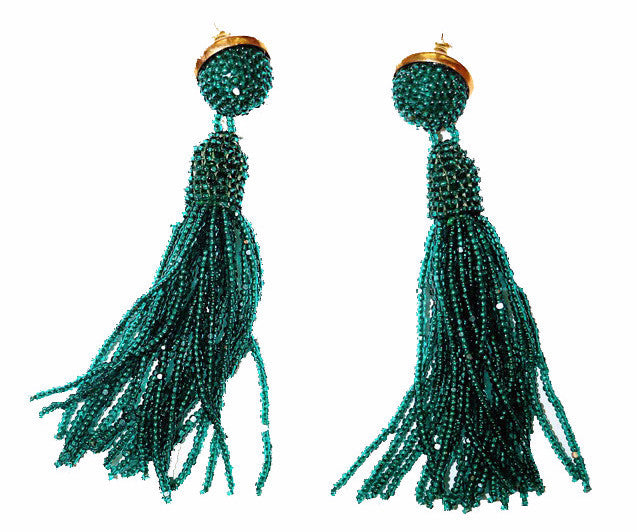 Emerald Green Tassel Earrings – Molly Jane Designs