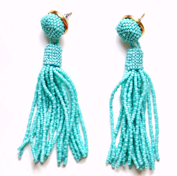 Turquoise Tassel Earrings – Molly Jane Designs
