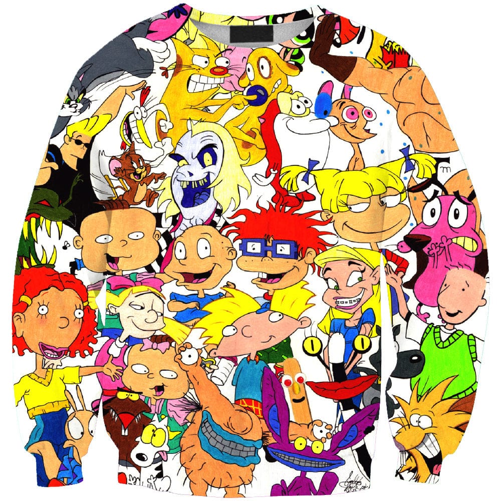 Nickelodeon Characters Cartoon Loose Sweatshirt