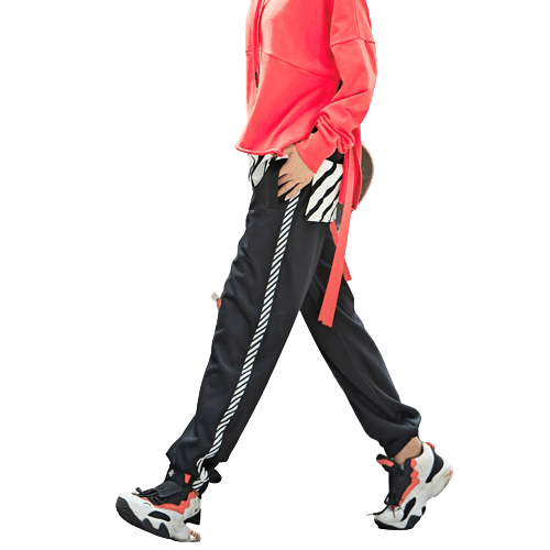 Vertical Stripe Skateboard Loose Pants