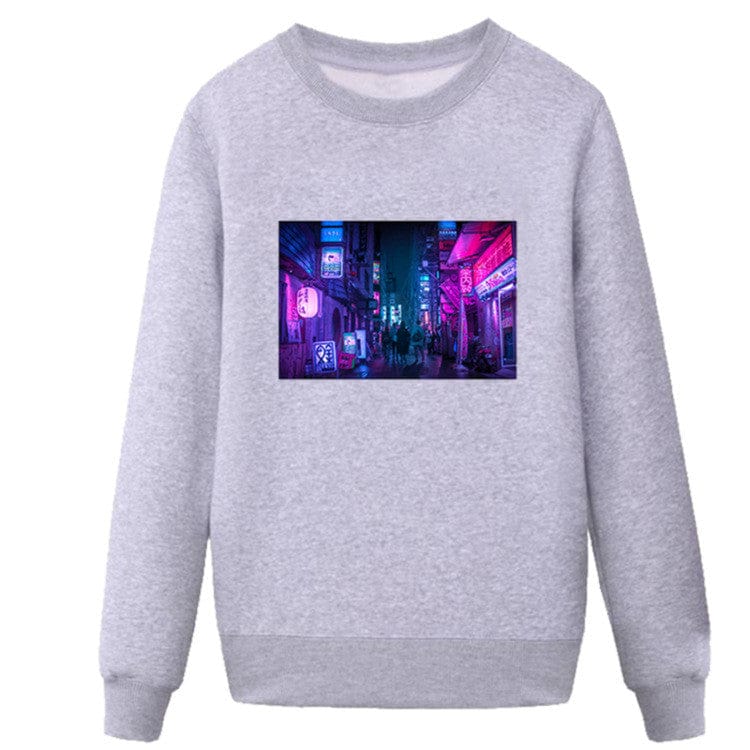 Cyberpunk Street Sweatshirt, Neon City, Japanese style - UrbanWearOutsiders Cyberpunk 2077