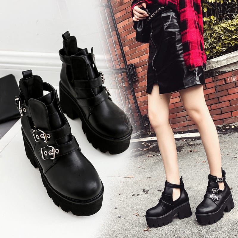 Punk Metal PU Vegan Shoes