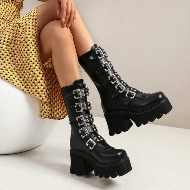 Punk Rock High-heeled Boots