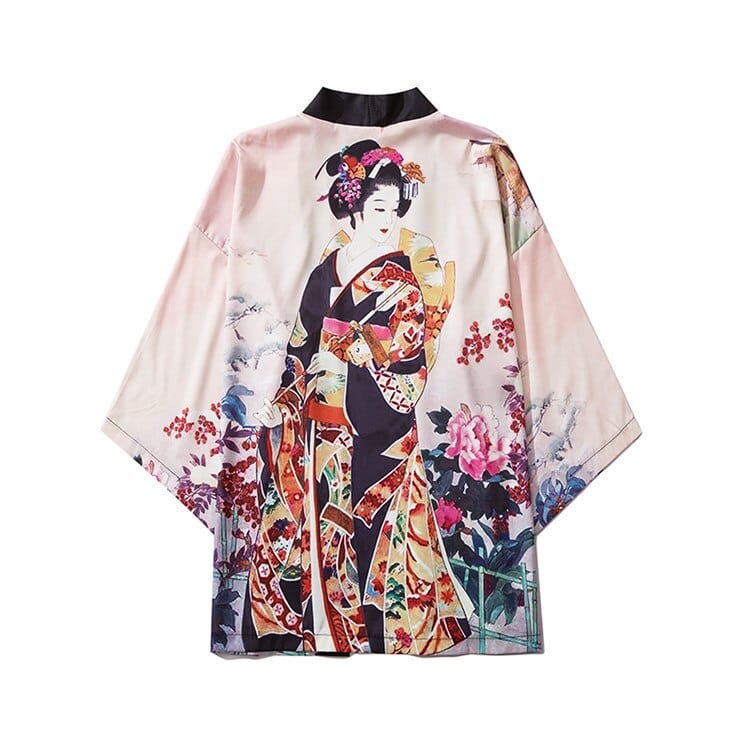 Geisha-Kimono im japanischen Stil mit 3/4-Ärmeln