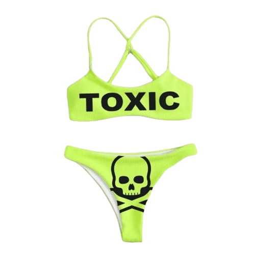 VORSICHT Bikini mit giftigem Aufdruck