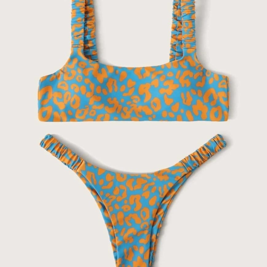 Tanga-Bikini mit Leopardenmuster