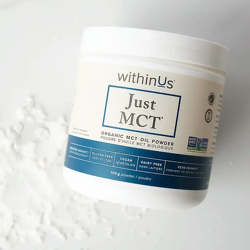 A premium, organic MCT oil Powder for healthy fats and energy for the body and brain.