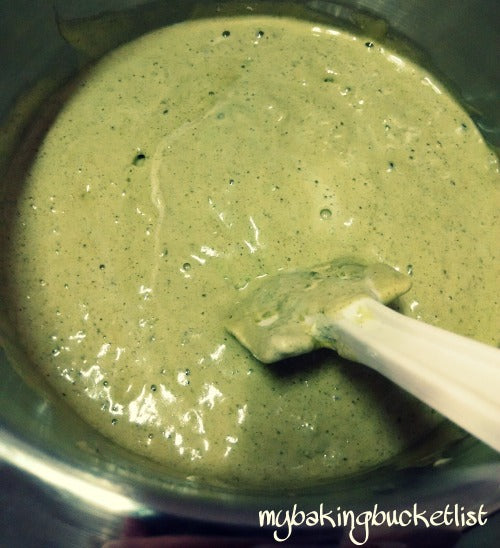 Matcha cake batter by @mybakingbucketlist