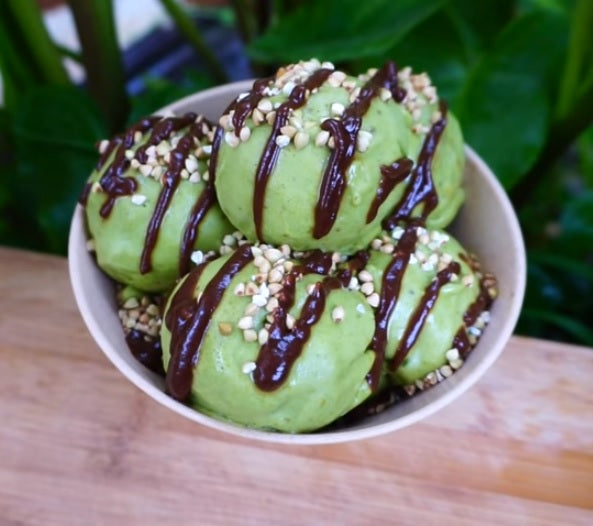 Green Tea Banana Ice Cream Vegan Raw Recipe, easy to make with only 2 ingredients