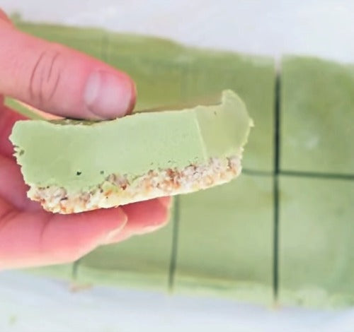 Matcha Green Tea Coconut Raw Slices Recipe Vegan and Healthy