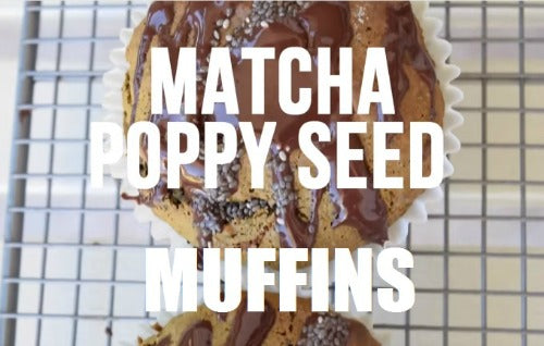 Vegan Matcha Green Tea Poppy Seed Muffins Recipe make the healthiest breakfast dessert for your weekend!