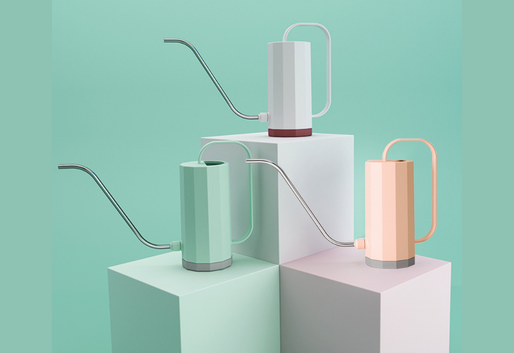 Pastel colored watering can