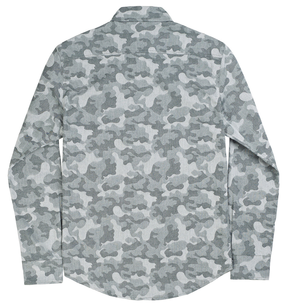 Camo Jacquard Button Down Shirt - Jungle – MFW Apparel