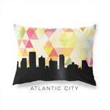 Atlantic City New Jersey geometric skyline - Pillow | Lumbar / Yellow - Geometric Skyline