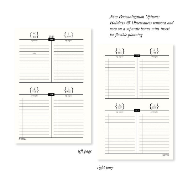 Planner Inserts, 2024 Monthly Brief Planner Inserts