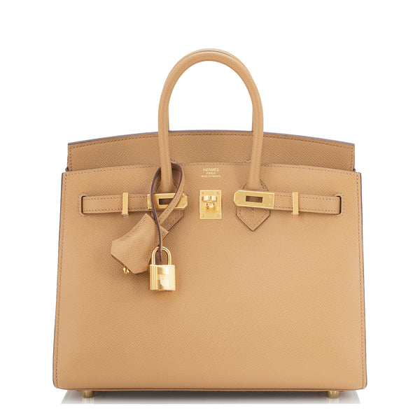 Hermes Birkin 25 Sellier Black Epsom Gold Hardware - Chicjoy